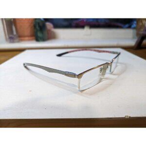 RAY-BAN RB 8406 2501 53/17/140 Carbon Tech Silver/Red Half Rim Eyeglasses Frame